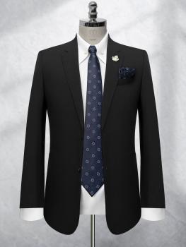 Bộ Suit Đen Gân Kẻ Vuông Modern Fit TGS357